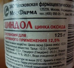 Форма выпуска Циндола - суспензия для наружного применения
