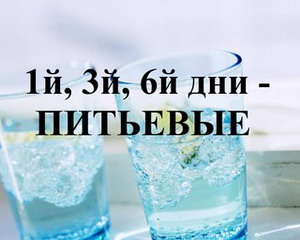 1, 3 и 6 дни у диеты Любимой питьевые