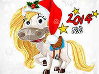 Раскраска лошадка новогодняя
