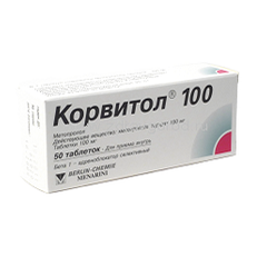 Таблетки Корвитол 100 мг