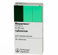 Таблетки Мирапекс 0,25 мг