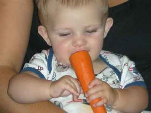 малыш с морковкой  