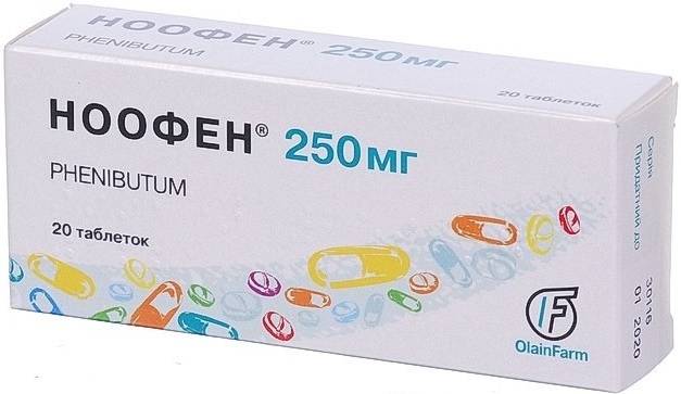 Состав Ноофена: фенибут 250 мг