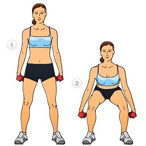 Приседания - упражнения для мышц бедер и ягодиц