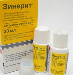 Действующие компоненты Зинерита - эритромицин и цинк